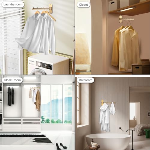 Sumnacon Clothes Rack,2 Pcs Stainless Steel Wall Mounted Clothes Hanger - size: 11.2x4.7x2.4 Inch