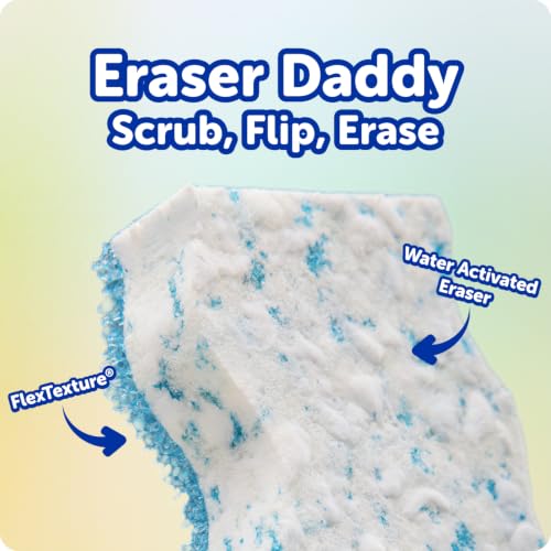 Scrub Daddy Eraser Daddy XL - Large Melamine Foam Sponges for Cleaning - Dual-Sided White Eraser Sponges for Wall Cleaning - Removes Dirt & Scuffs - Water-Activated (18 Count) - style: Eraser Daddy XL