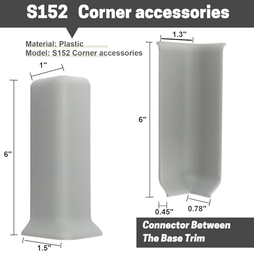 COUKIU Self Adhesive 6 Inch Baseboard Corner Blocks, Gray, 6-Piece Set - color: Gray, size: 6inch(Width)
