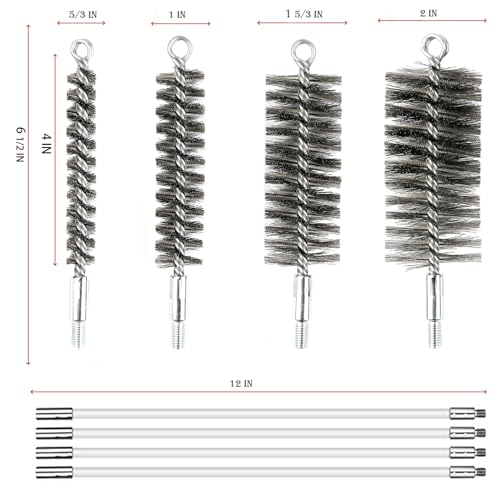 50 Inch Pipe Cleaning Brush Set with Stainless Steel Bristles