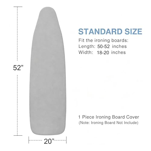VividPaw Extra Large Ironing Board Cover and Pad 19x51, 20x52 Thick Padding - color: Gray, size: 19" x 51"