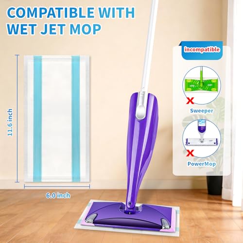 100 Pack Wet Jet Pads for Wet Jet Spray Mop, Wet and Dry Mopping - size: 100 PACK