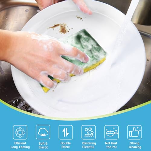 AIDEA Sponges Kitchen, Heavy Duty Scrub Sponge-24Count, Sponges for Dishes - color: Green