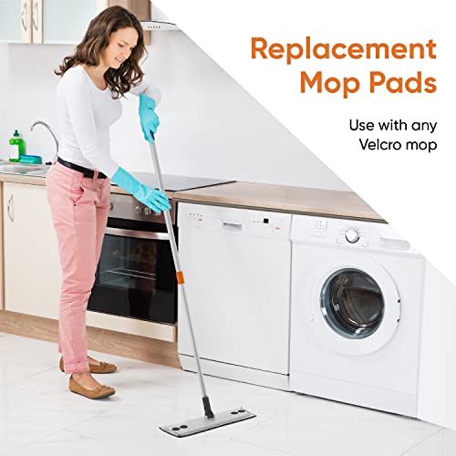 Superio Microfiber Mop Pads Refill for Flat Surfaces - Velcro Head, 16 Inch - 3 Pack - Grey - size: 3 Dusting Pads