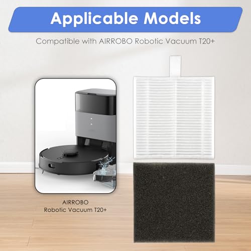(6 Pack) T20+ HEPA Filters and Foam Filters Compatible With Airrobo T20+ Robot Vacuum Cleaner, Filters Accessories Kit, Filter Kit, Replacement Parts - color: T20+ HEPA filter + foam filter(6 Pieces)