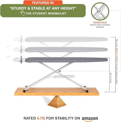 Xabitat Ironing Board 57" x 15" Foldable with Wall Hanger - color: Blue, size: 15 x 57 Inches