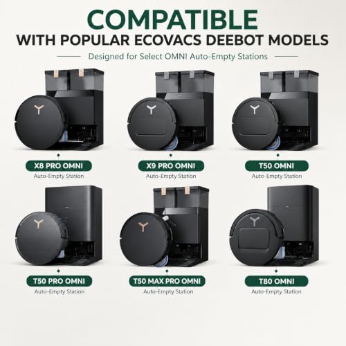 KGC 12 Pack X9 Pro Omni Dust Bags for Ecovacs Deebot X9 Pro Omni - color: For ECOVACS DEEBOT T50 MAX,T50 Pro,T80,X8/X9 Pro, size: 12 Pack