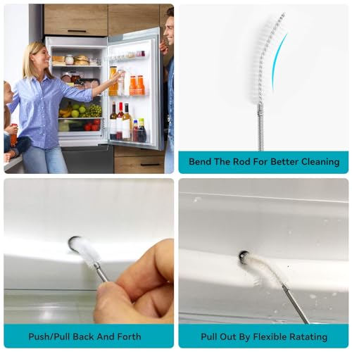 2-Pack 86 Inch Double-Ended Flexible Drain Brush for Sunroof & AC Lines - style: 86 IN