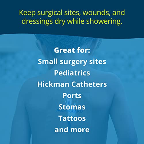 AquaGuard Wound Cover for Showering, 5 in x 5 in, Pack of 7 Shower Sheets - size: 5" x 5", style: Package of 7 Sheets