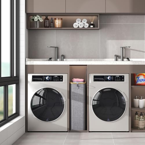 Lifewit 75L Slim Laundry Hamper with Lid and Removable Bag, Gray - color: Gray, size: 75L