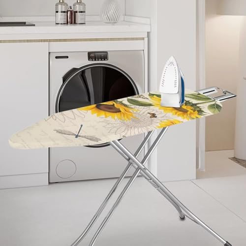 Dragonfly Sunflower Ironing Board Cover and Pad Standard Size Iron Board Covers Non-Slip Thick Padding Decorative Cover for Most Boards Iron Board Sleeve Daisy Home Gifts - color: Dragonfly Sunflower 3