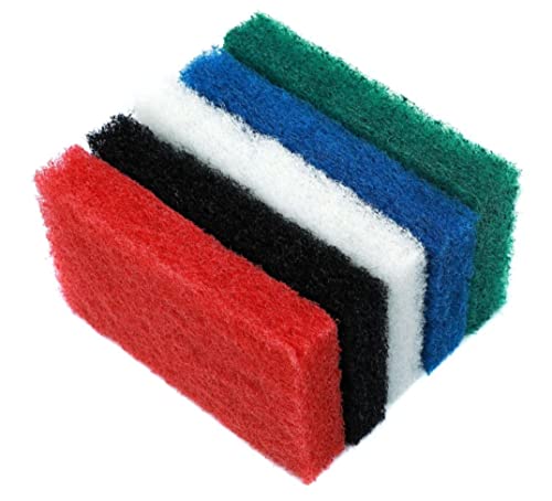 Scrubbing Scouring Pad Kit with Handle, 6 Piece