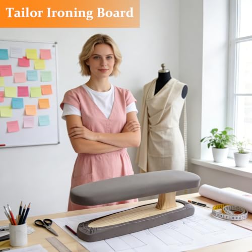 Tailor Sleeve Ironing Board, Two-Sided Sleeve Pressing Board with Removable Cover & Cotton Padded, Home Use, Tailor Workshops, Sewing Enthusiasts, Gray - style: Double-Sided Gray