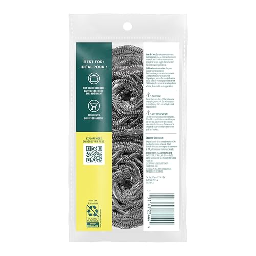 Scotch-Brite Stainless Steel Scrubbers, 48 Pack