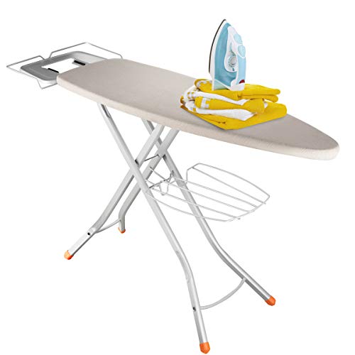 Ironing Board Cover and Pad– 3 Layer Silicone Coated & Stain Proof Pad with Elastic Edges | Scorch Resistant | 15 x 54 inches Fits Standard & Large Boards | Premium Heavy-Duty Cover by Bartnelli Gray