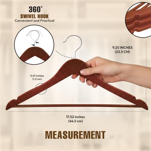 Utopia Home Wooden Hangers 30 Pack – Slim Suit Hangers Cherry - color: Cherry, size: Pack of 30