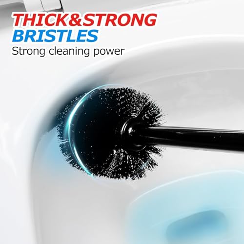 FORASTO 3Pack 2 in 1 Toilet Brush and Plunger Set, Extended Handle Plunger,Toilet Bowl Brush Plunger Set,Bathroom Cleaning Tools,Toilet Brush Plunger Combo,Cleaning Supplies,Black - color: Black, size: 3Pack