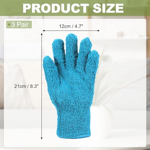 uxcell Microfiber Gloves, Reusable Washable Plant Dusting Gloves Cleaning Mittens for Auto Plants Household Kitchen - color: Blue