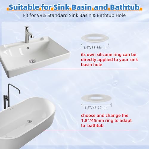 Universal Bathtub Drain Stopper, Brass Metal Shower Hair Catcher, Chrome - color: Chrome Finish with Transparent Edge