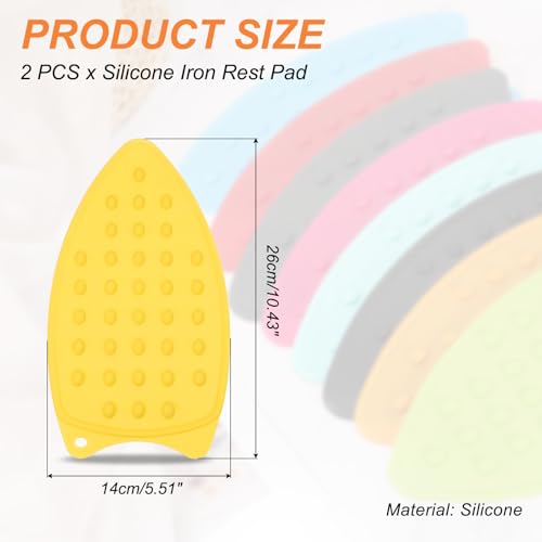 PATIKIL Silicone Iron Rest Pad, 2 Pcs Multipurpose Hot Heat Resistant Iron Rest Plate Protective Pad for Ironing Board Hot Resistant Steamer Steam Compact Mat, Yellow - color: Yellow