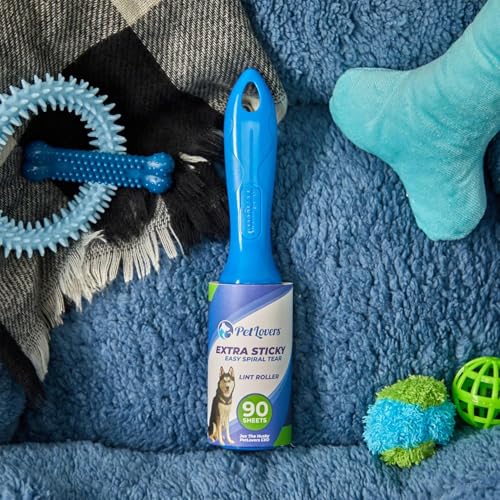 PetLovers Extra Sticky Lint Roller Mega Value Set 720 Sheets for Pet Hair Removal and Clothes, Dog and Cat Lint Remover, 8 Pack