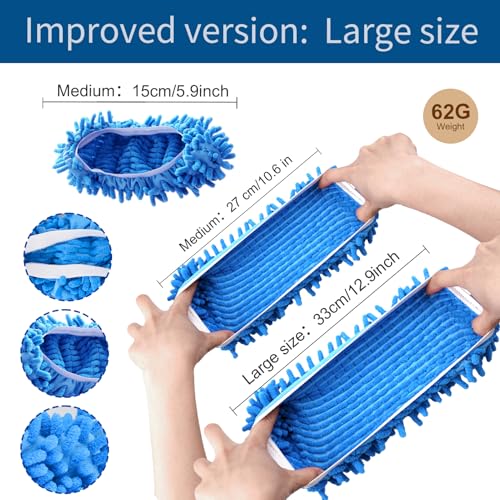 Cosywell 5 Pairs 10 PCS Mop Slippers for Floor Cleaning Supplies Microfiber Mopping Slippers Washable Reusable Mop Socks Mop Shoes Microfiber Foot Socks | Mop Slippers for Floor Cleaning Supplies, Dust Duster Slippers Cleaning, Floor House Washable - size