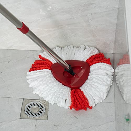 Matthew Cleaning 6Pack Red Microfiber Spin Mop Replacement Head Compatible with EasyWring Spin Mop Replace Head-EasyWring High Absorbency,Machine Washable,Microfiber Spin Mop Refills - color: Red, size: 6 Count