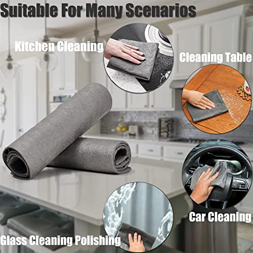 10 Packs Thickened Magic Cleaning Cloth, Microfiber Streak Free Miracle Cleaning Cloth,Reusable Glass Cleaning Rag,All-Purpose Microfiber Towels for Kitchens,Glass Cars,Window(20 * 30CM,Grey) - size: 20*30CM