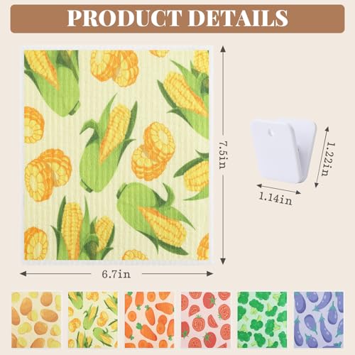 Homaxy Swedish Dishcloths, 8 Pack Vegetable Reusable Paper Towels - color: Vegetable, size: 8 PACK