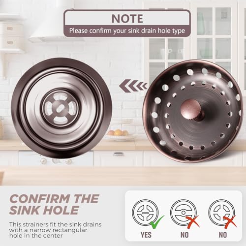 Retisee 2 Pcs Kitchen Sink Strainer Stopper Drain Plug, Antique Copper - color: Antique Copper