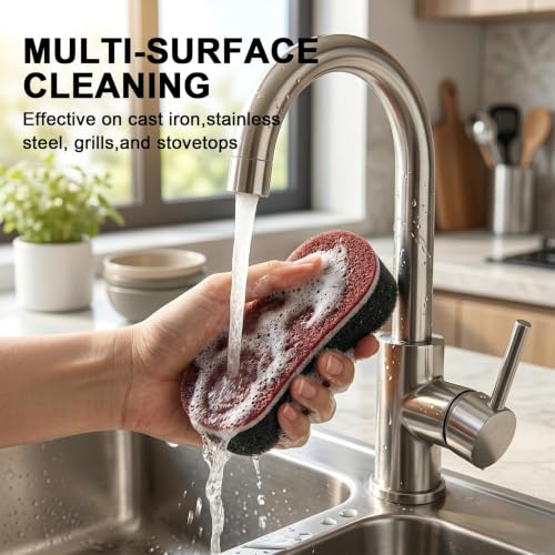 5 Pack Magic Sponges Cleaning Eraser, Carborundum Sponge, Multi-Functional Cleaning Sponges, Rust Foam Cleaning Eraser,Suitable for pots, Kitchen, Tiled Wall and Sink