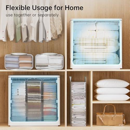 130L Plastic Laundry Hamper with 3 Independent Bags - color: Milky, size: 130L + 3 Bags