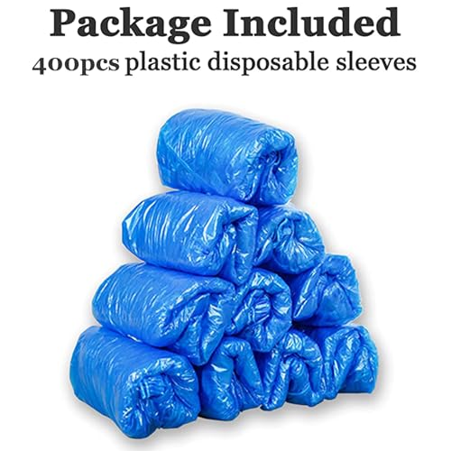 Yzurbu Disposable Arm Sleeves, Plastic Waterproof Oversleeves Protector Covers with Elastic on Cuff - color: Blue - 400pcs