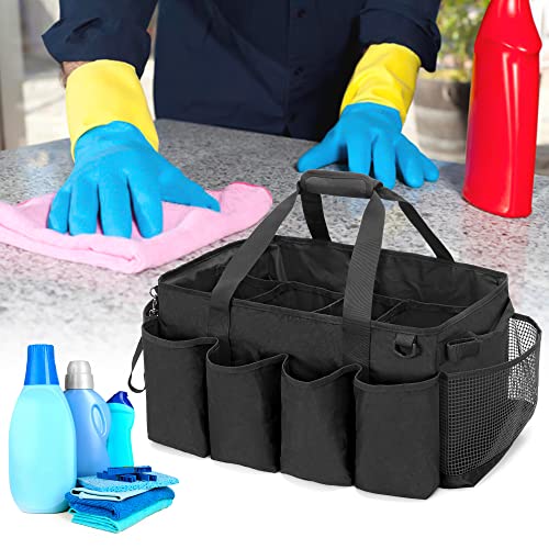 HODRANT Extra-Large Cleaning Caddy with Handles & Multi Pockets - color: Black