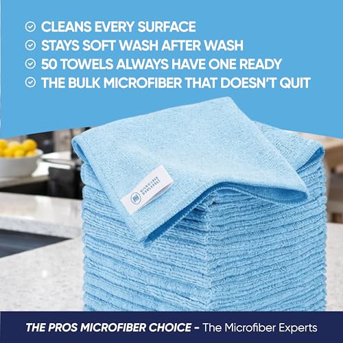 Microfiber Wholesale 12" x 12" Cleaning Cloths (50 Pack) - Reusable Towels, Wash Rags, Dust Cloth, All-Purpose: Kitchen, Dish, Cars, Shop, Glass (Green) - color: Green, size: 50 Count (Pack of 1)
