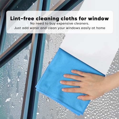 HOMEXCEL Glass Cleaning Cloths 6PK, Streak Free Towel for Windows, 14x16in - color: Blue, size: 14 x 16 Inch
