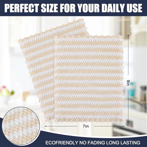 Homaxy 12 Pack Coral Velvet Dish Cloths, 7 x 9 inches, Beige - color: Beige, size: 7 x 9 - 12 Pack