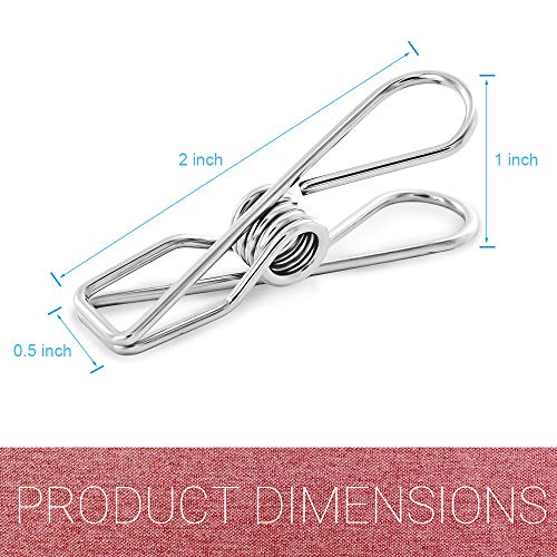40 Pack Stainless Steel Clothes Pins, Multi-Purpose Metal Wire Utility Clips