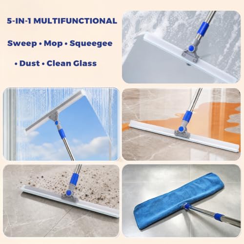 EaseYourDay Silicone Magic Broom 5-in-1 Clean Wet & Dry Floor Squeegee Mop