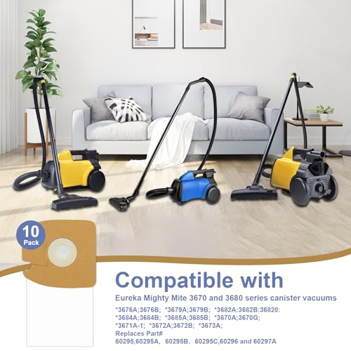 10 Pack MM Vacuum Bags Replacement For Eureka Style MM Mighty Mite 3670