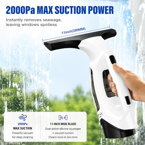 Window Vacuum Squeegee Cordless,Electric Window Cleaner Tool for Glass