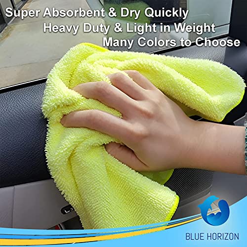 Microfiber Cleaning Towels, Pack of 24, Ultra Soft Plush Washcloth, All Purpose Premium Microfiber Detailing Cleaning Cloths Reusable Shop Towels (16" x 16", Sky Blue) - color: Sky Blue