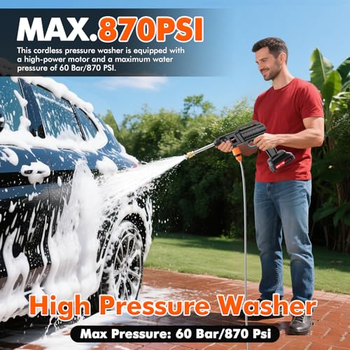 Cordless Portable Washer, Handheld Washer, Battery Operated Washer with 5M Elastic Hose for Car Home with Bucket - color: Black