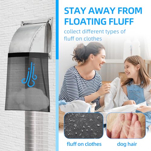 CONLI 3 PCS Dryer Lint Catcher Bag Lint Catcher for Dryer, Dryer Vent Lint Dust Bag Dryer Lint Trap for Outdoor Indoor Dryer Vent Capturing Lint and Dust