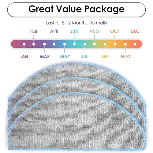 (3 Pack) Roomba 104 Q052020 Q0120 Y0140 Mop Pads for iRobot Vacuum 2 Essential Robot, Robot Vacuum and Mop Combo, Roomba 104, Roomba 105 Combo Robot Vacuum, Y0110, Q011, Mop Cloths