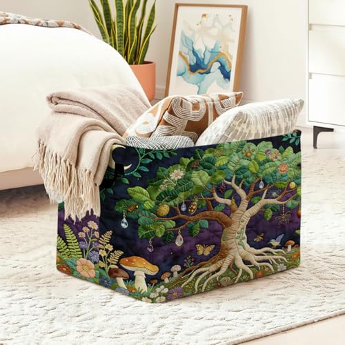 Life Tree Foldable Laundry Basket Hamper with Handles, 56L Large Capacity Toy Storage Organizer, Collapsible Clothes Hamper for Home Decor and Bedroom Organization. - color: Life Tree