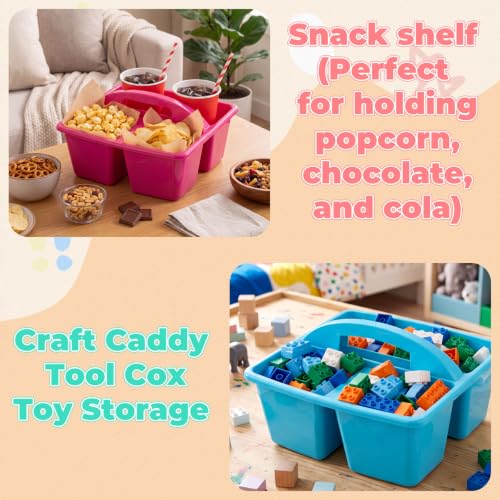 Kathfly 12 Pack Classroom Caddy Organizer with Handle Bulk, Purple Pink - color: Purple Pink