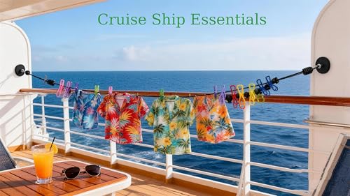 Magnetic Travel Clothesline for Cruise - Clothesline with 2 Magnetic Hooks