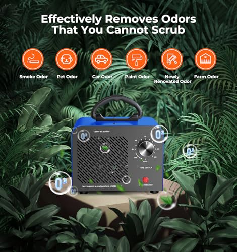 Hadlook Ozone Generator, 48,000mg/h High Capacity O3 Ozone Machine, Blue - color: B-Blue