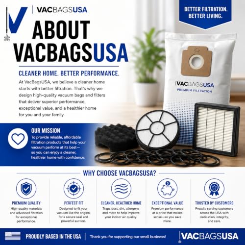 VacBagsUSA 6 Vacuum Bags Compatible with Panasonic Vacuum Bags U U3 U6